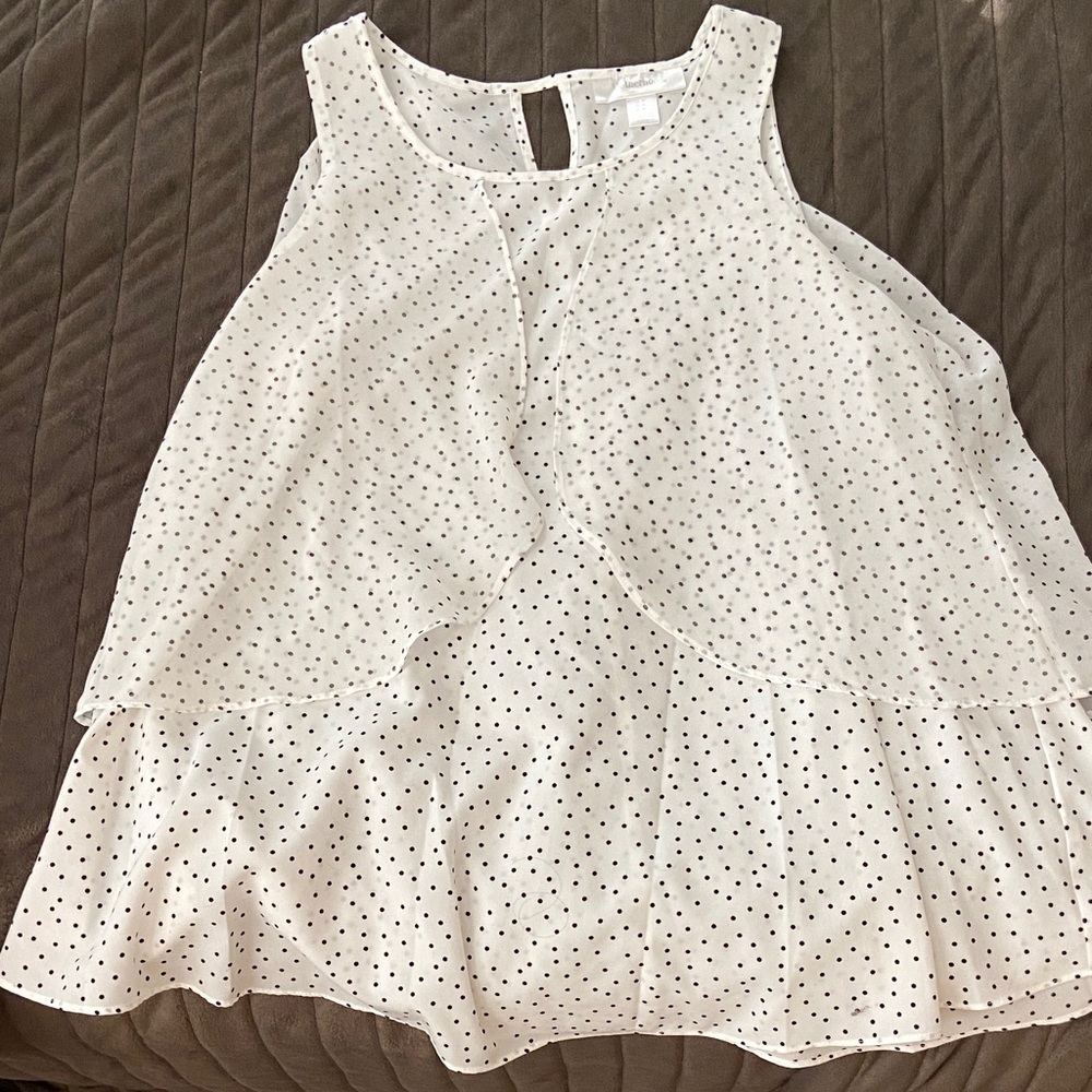 Motherhood maternity White Top with Black Dots